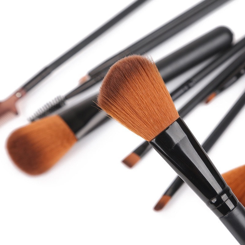 12 piece makeup brush set with soft bristles for a flawless application of cosmetics