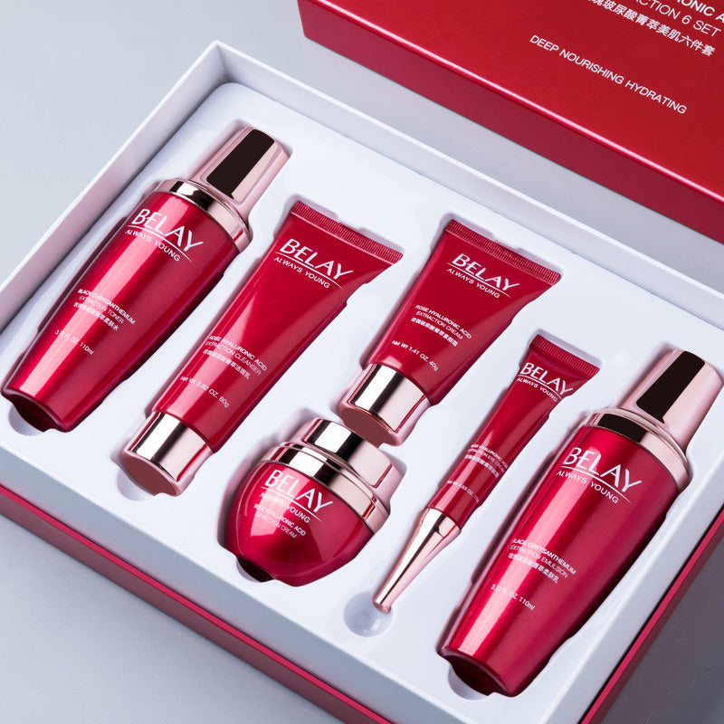 Bella Bliss Cosmetics Facial Care Cosmetics Set in luxurious packaging with various skin products