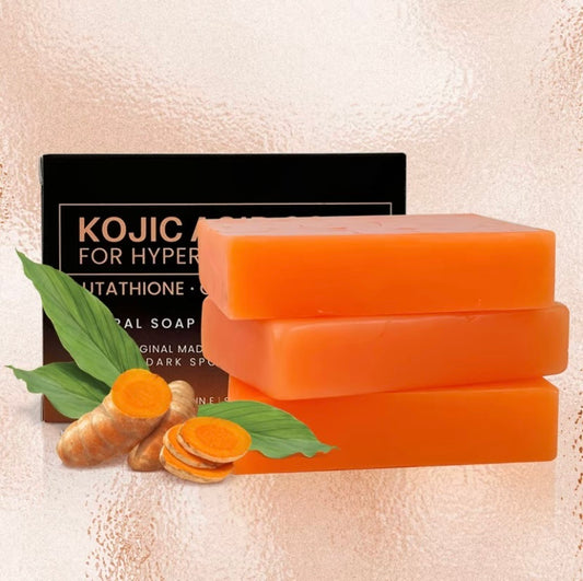 Bella Bliss Cosmetics organic turmeric soap bar for face with natural ingredients and vibrant color