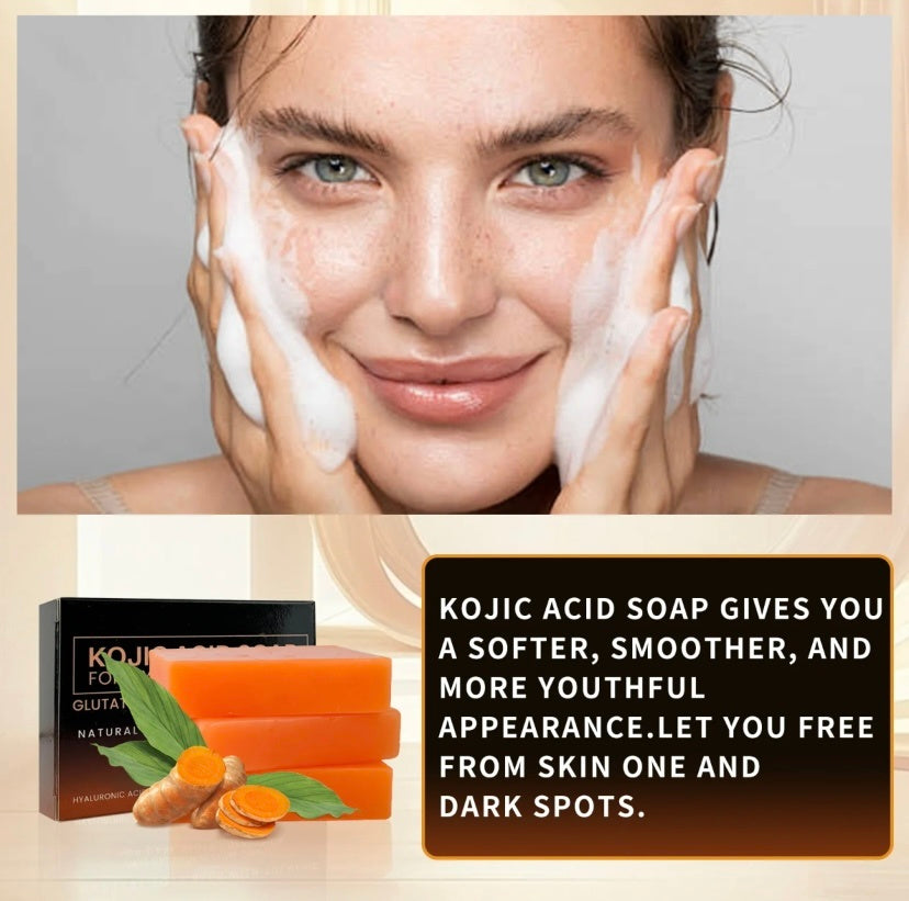 Bella Bliss Cosmetics organic turmeric soap bar for face with benefits for youthful skin and dark spots