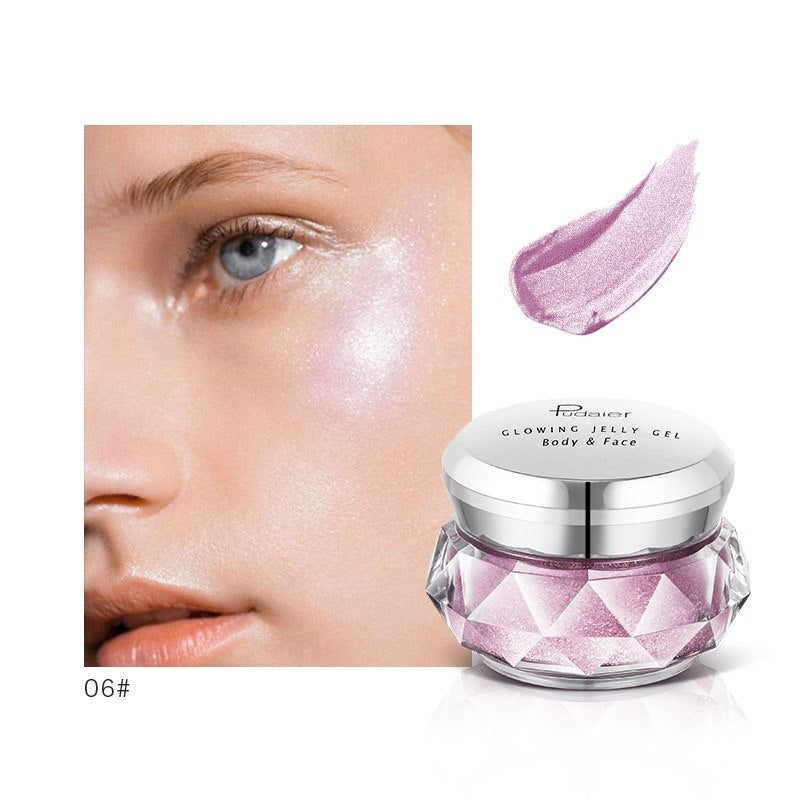 Bella Bliss Cosmetics Mermaid Face Highlighter Gel in a jar with a shimmering finish on skin