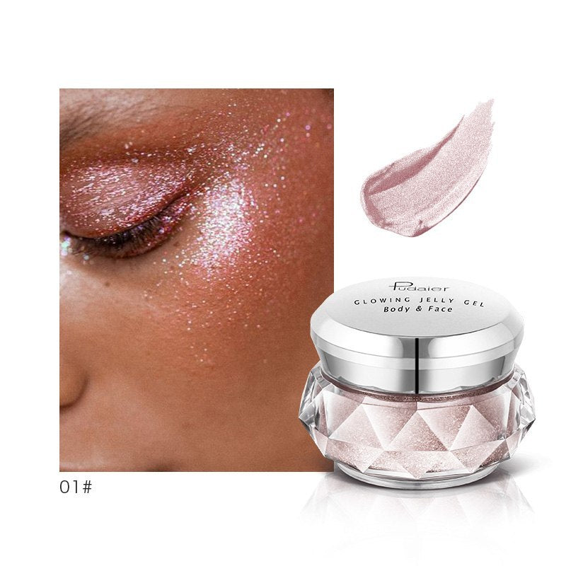 Bella Bliss Cosmetics Mermaid Face Highlighter Gel in a jar with shimmering finish for radiant skin