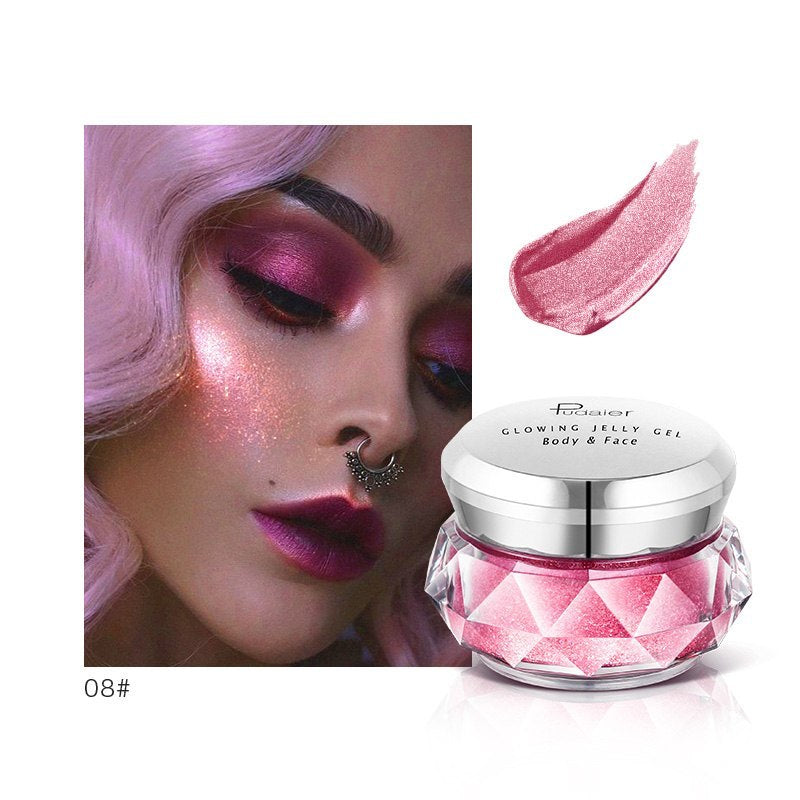 Bella Bliss Cosmetics Mermaid Face Highlighter Gel in a sparkling jar for radiant skin
