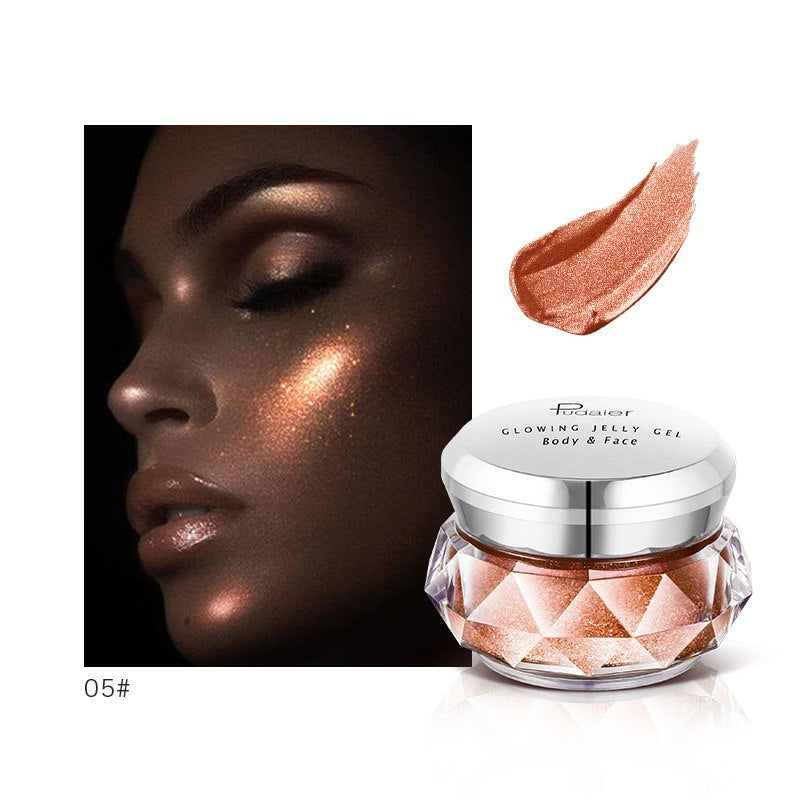 Bella Bliss Cosmetics Mermaid Face Highlighter Gel in a jar with shimmering glow for radiant skin