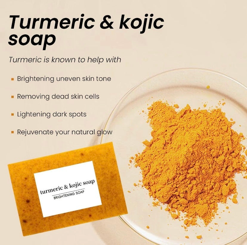 Bella Bliss original Japanese kojic acid soap for dark spots with turmeric for brightening and rejuvenating skin