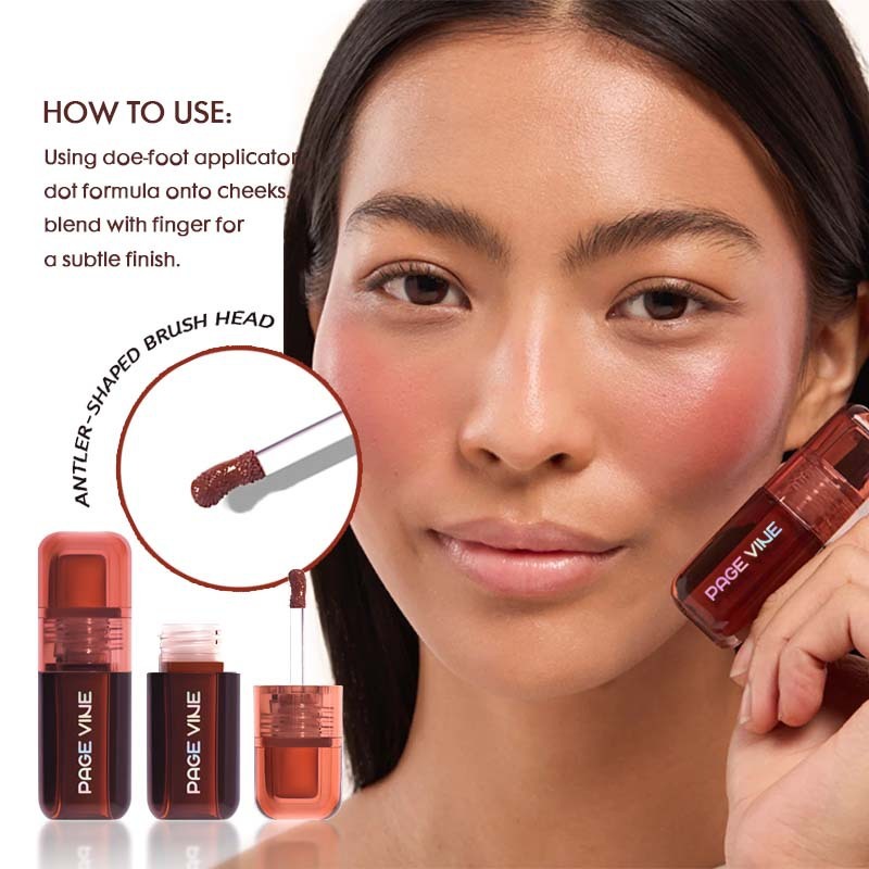 Bella Bliss Cosmetics liquid blush and highlight with doe-foot applicator for easy blending on cheeks