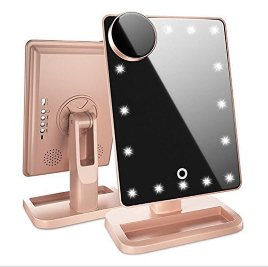 Bella Bliss touch screen makeup mirror with lights featuring adjustable brightness and sleek design