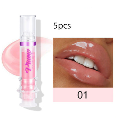 Bella Bliss Cosmetics plumping liquid lipstick in shade 01 with a glossy finish on model's lips